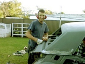 Me ... grinding cars for a living!